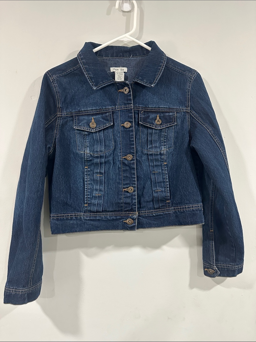 Per Se Classic Dark Blue Denim Jacket size L cotton blend